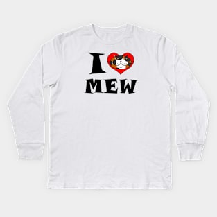 I Heart Cat - Calico Cat Kids Long Sleeve T-Shirt